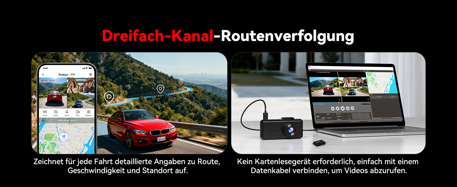 REDTIGER F17 3-Kanal-Dashcam mit Innenraumkamera – Detail 10