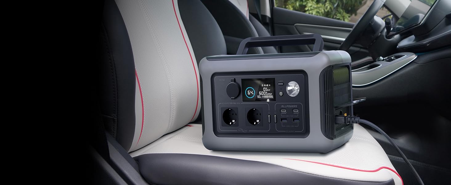 ALLPOWERS R600 Powerstation mit 299 Wh LiFePO4-Akku, zwei Steckdosen und USV-Funktion – Detail 5