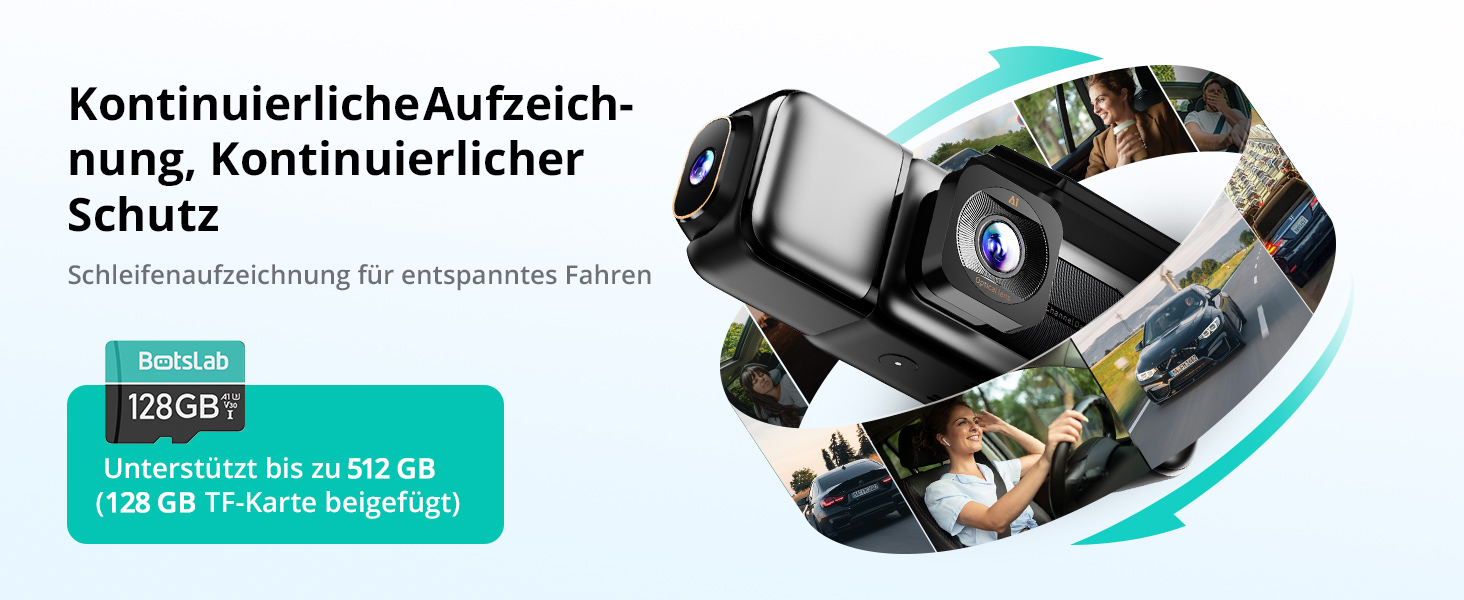 BOTSLAB 3-Kanal-Dashcam mit Innenraumkamera – Detail 6