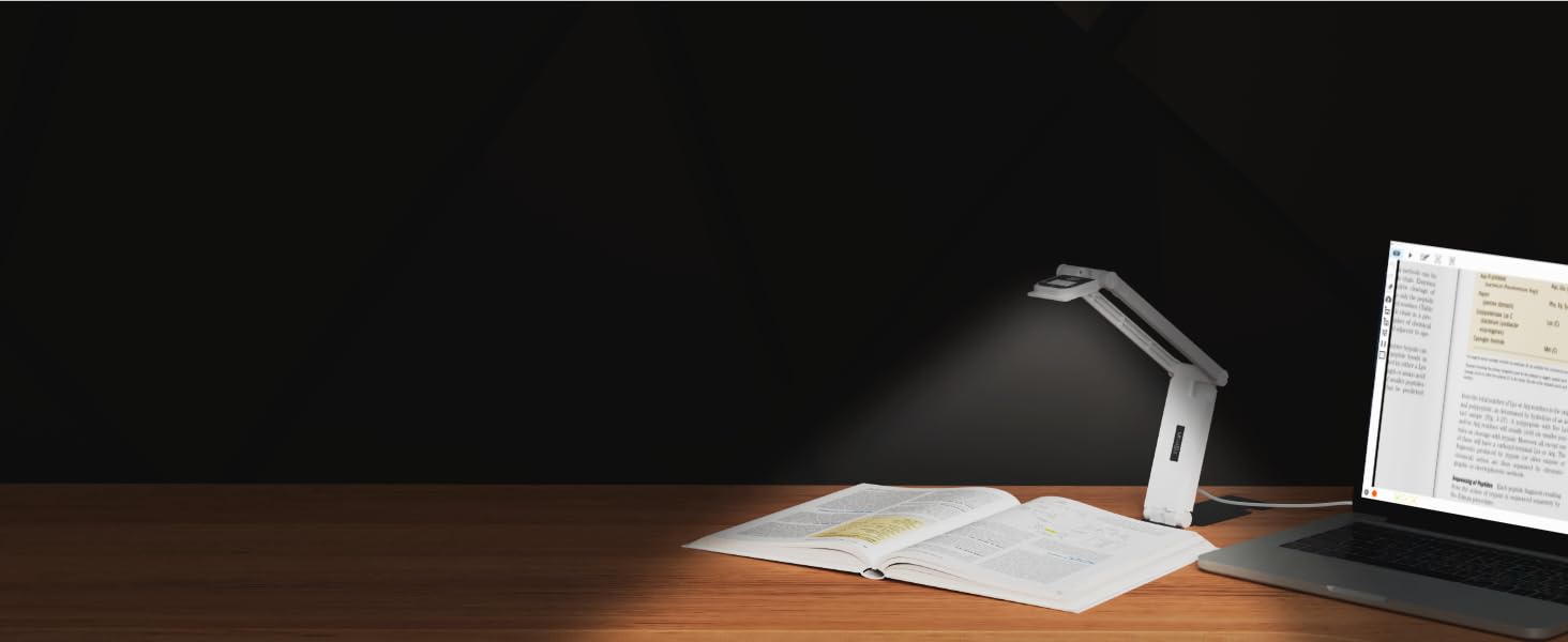 INSWAN INS-Flip 4 faltbare Dokumentenkamera mit Gelenkarm, LED-Licht und flacher Metallbasis. – Detail 6
