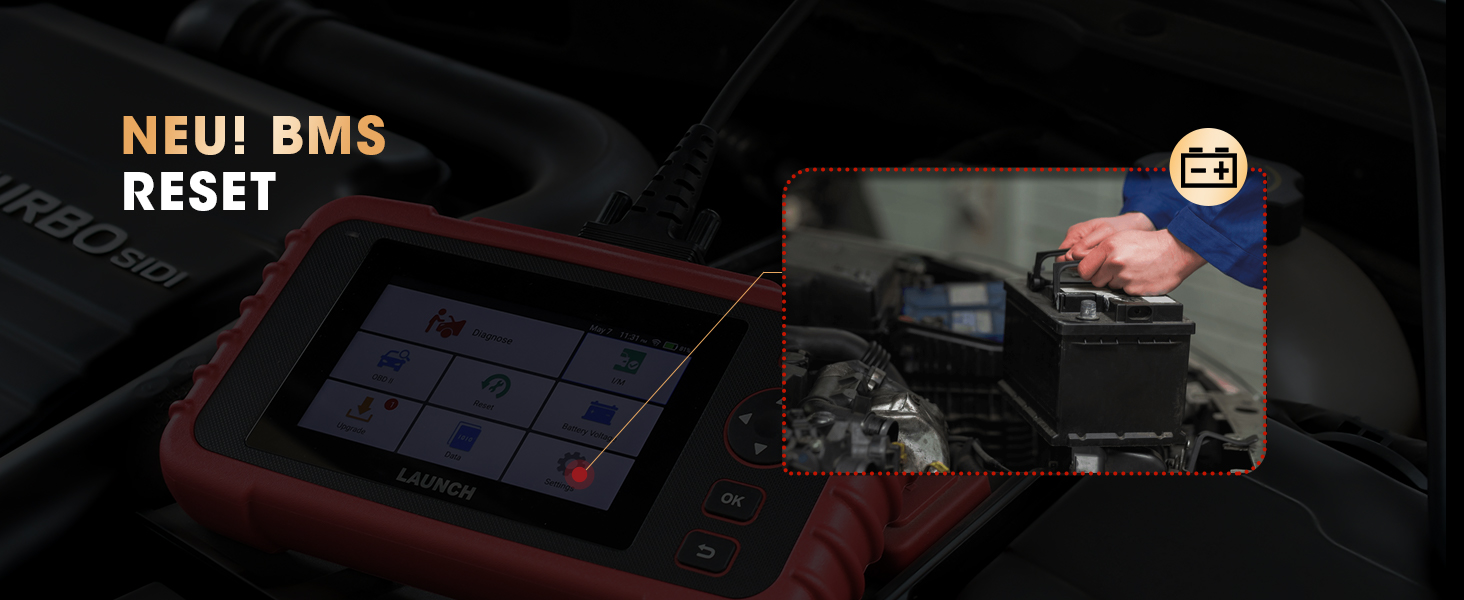 LAUNCH CRP129X V3.0 OBD2-Diagnosegerät mit 5-Zoll-Touchscreen und OBD-Anschlusskabel – Detail 6