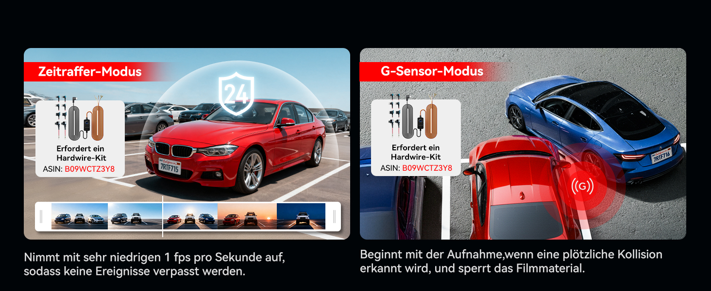 REDTIGER F7N Touch Dashcam mit Touchscreen und separater Heckkamera – Detail 11