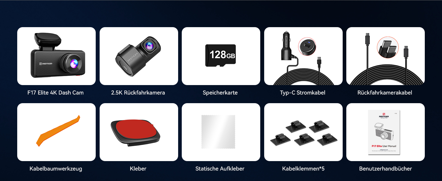 REDTIGER F17 Elite 3-Kanal-Dashcam mit Dual STARVIS 2 – Detail 11