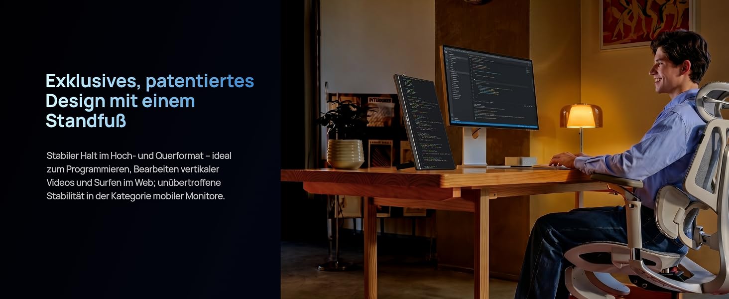 ARZOPA Z1FC tragbarer Monitor mit 16,1 Zoll Display und ausgeklapptem Standfuss – Detail 11