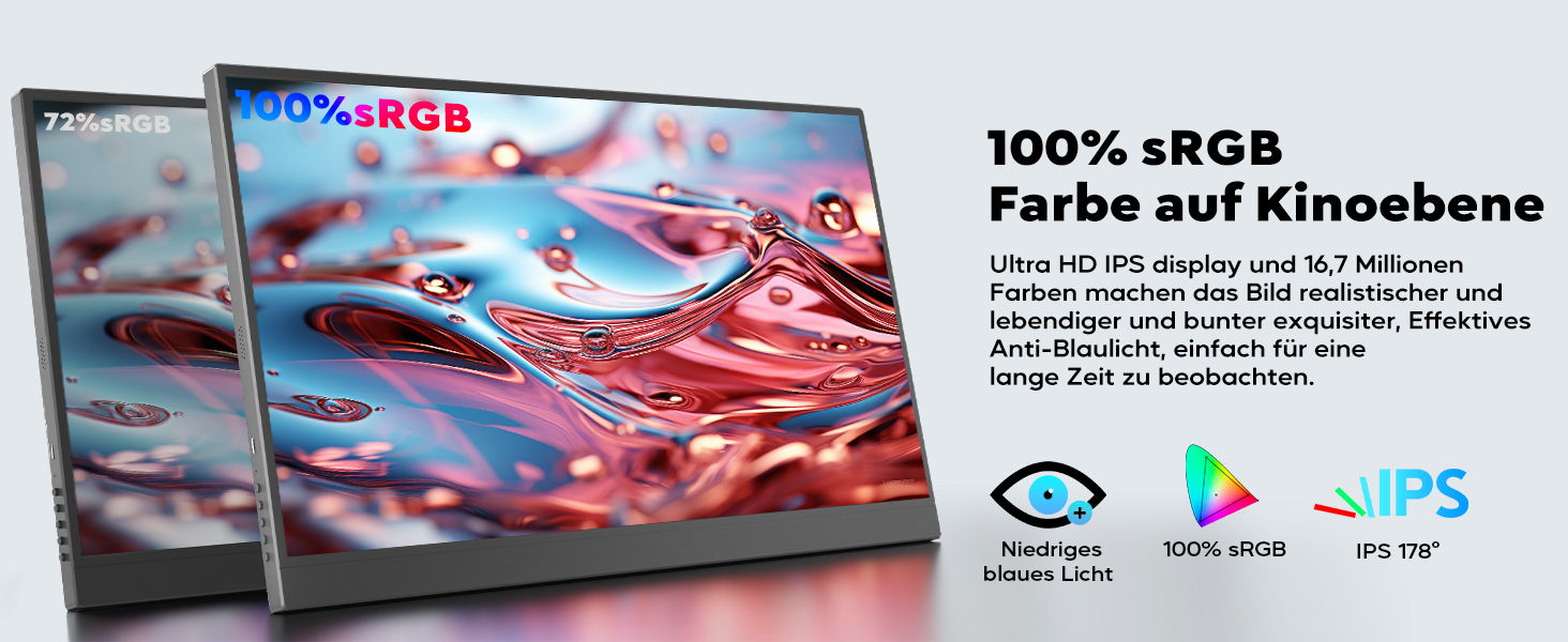 HONGO tragbarer 4K-Monitor mit 17,3 Zoll Display und magnetischer Schutzhülle als Aufsteller – Detail 11