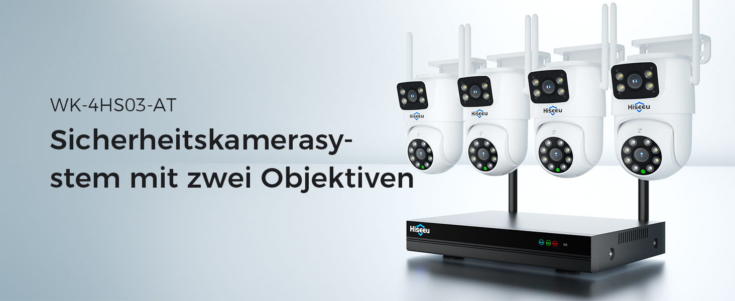 Hiseeu 3MP WLAN-Überwachungsset mit Dual-Objektiv-Kameras – Detail 2