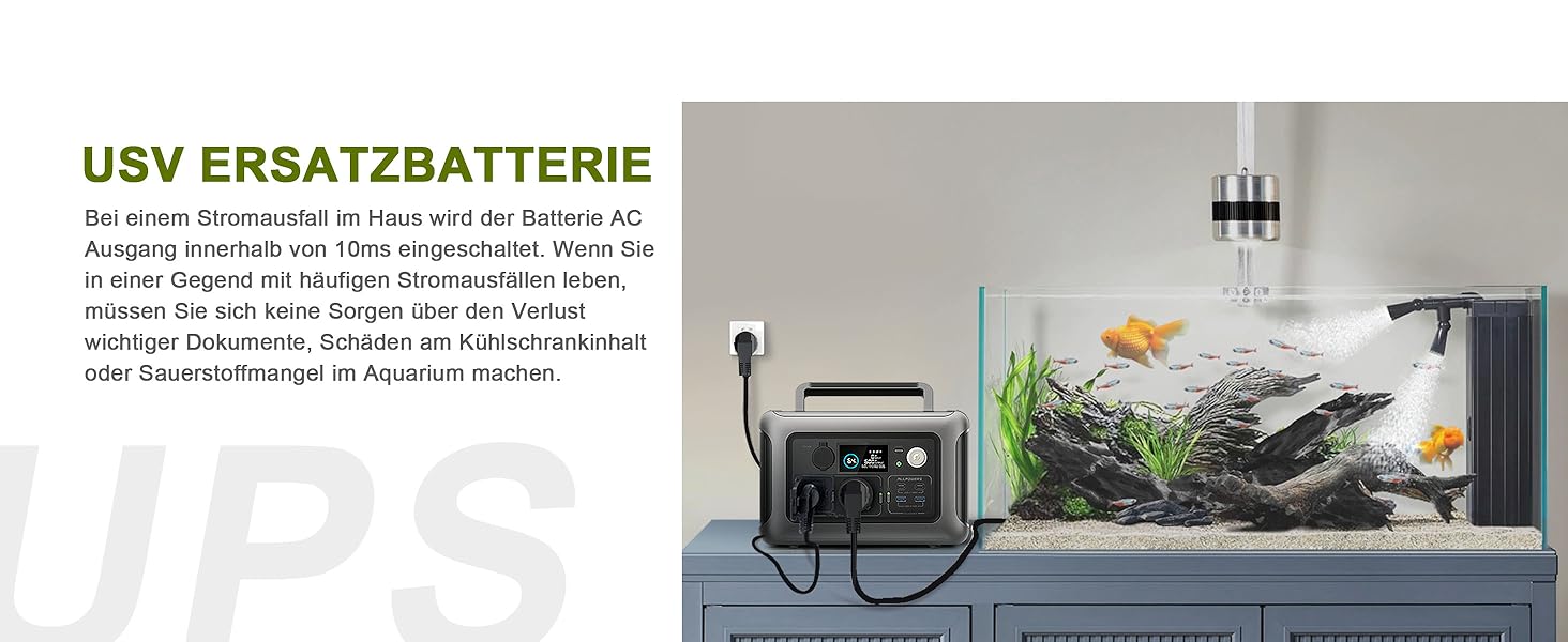 ALLPOWERS R600 Powerstation mit 299 Wh LiFePO4-Akku, zwei Steckdosen und USV-Funktion – Detail 7