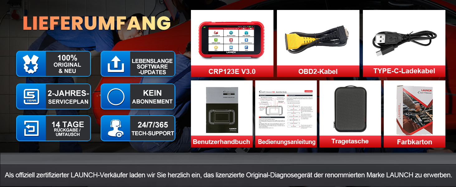 LAUNCH CRP123E V3.0 OBD2-Diagnosegerät mit 5-Zoll-Display und OBD2-Anschlusskabel. – Detail 17