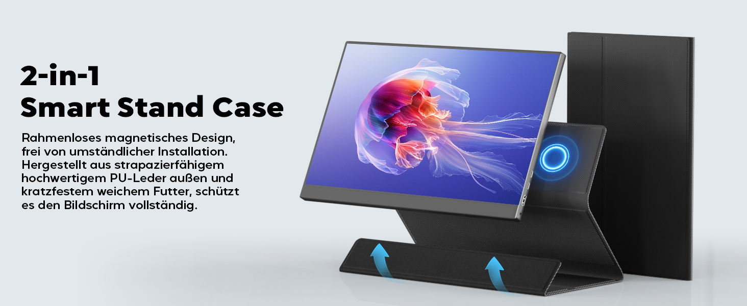 HONGO tragbarer 4K-Monitor mit 17,3 Zoll Display und magnetischer Schutzhülle als Aufsteller – Detail 12