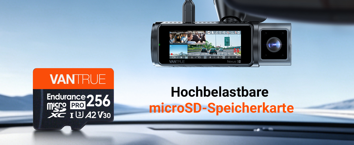 VANTRUE microSDXC Speicherkarte mit 256 GB und beiliegendem SD-Adapter – Detail 2