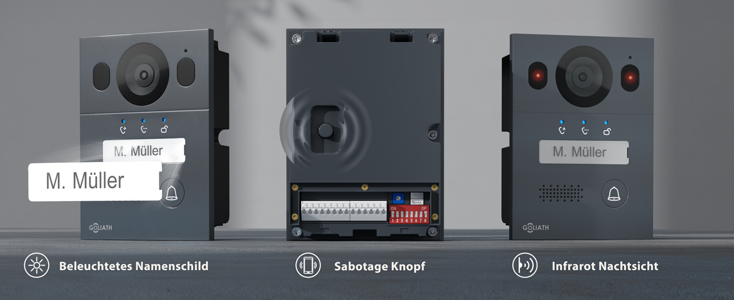 Goliath Basic Line Video-Türsprechanlage mit zwei 7-Zoll-Touchmonitoren – Detail 6