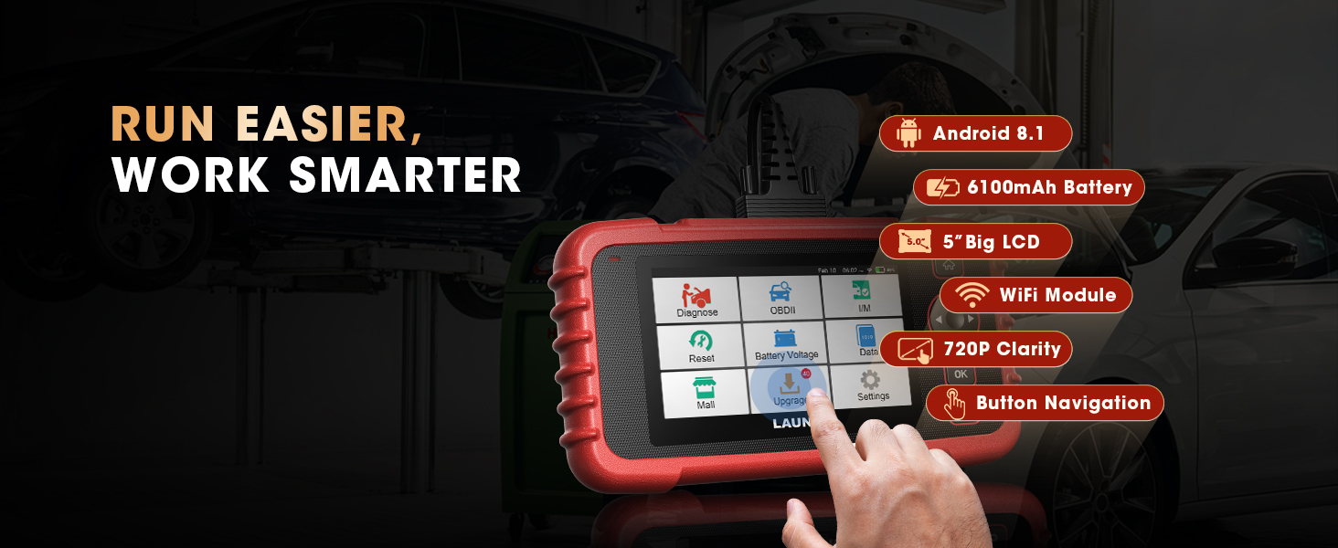 LAUNCH CRP129X V3.0 OBD2-Diagnosegerät mit 5-Zoll-Touchscreen und OBD-Anschlusskabel – Detail 9