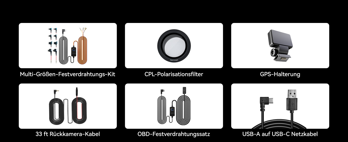 REDTIGER F7N Touch Dashcam mit Touchscreen und separater Heckkamera – Detail 14