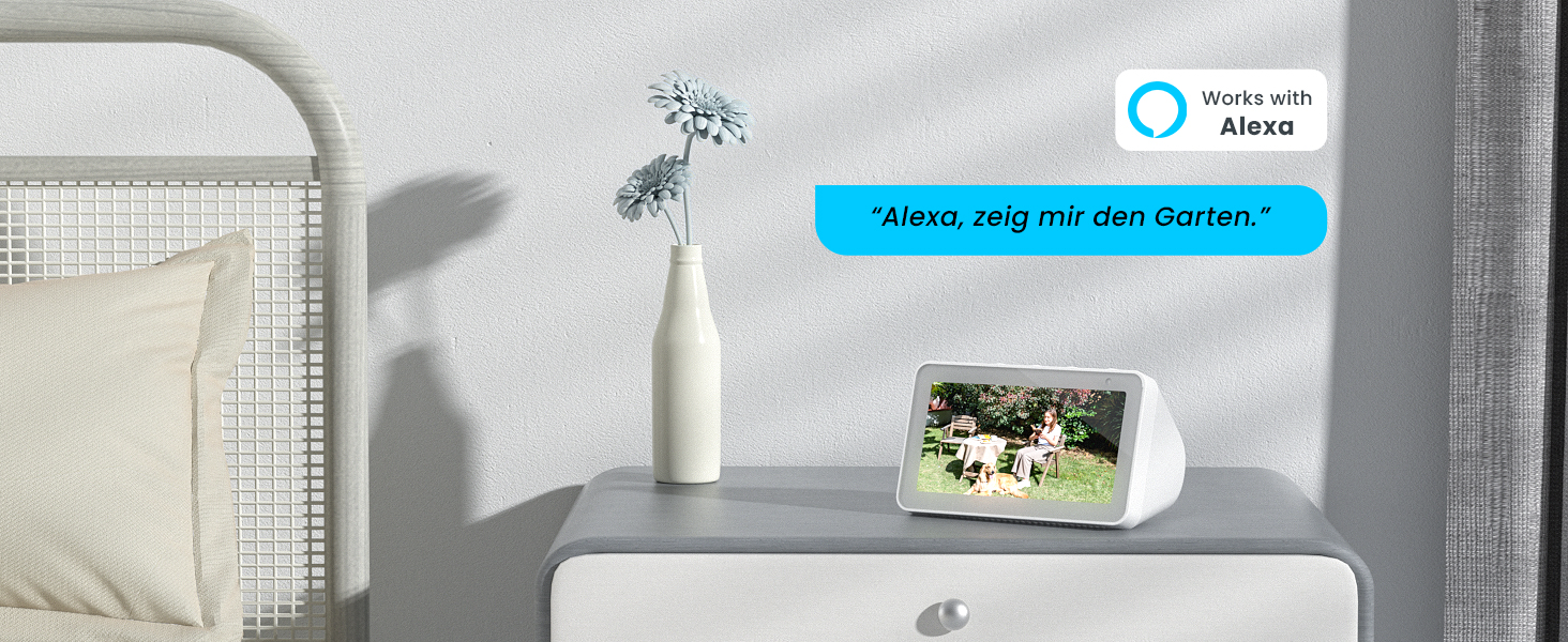 ieGeek S2 Akku-Überwachungskamera in Weiss mit Ständer, Objektiv und Weisslicht – Detail 13