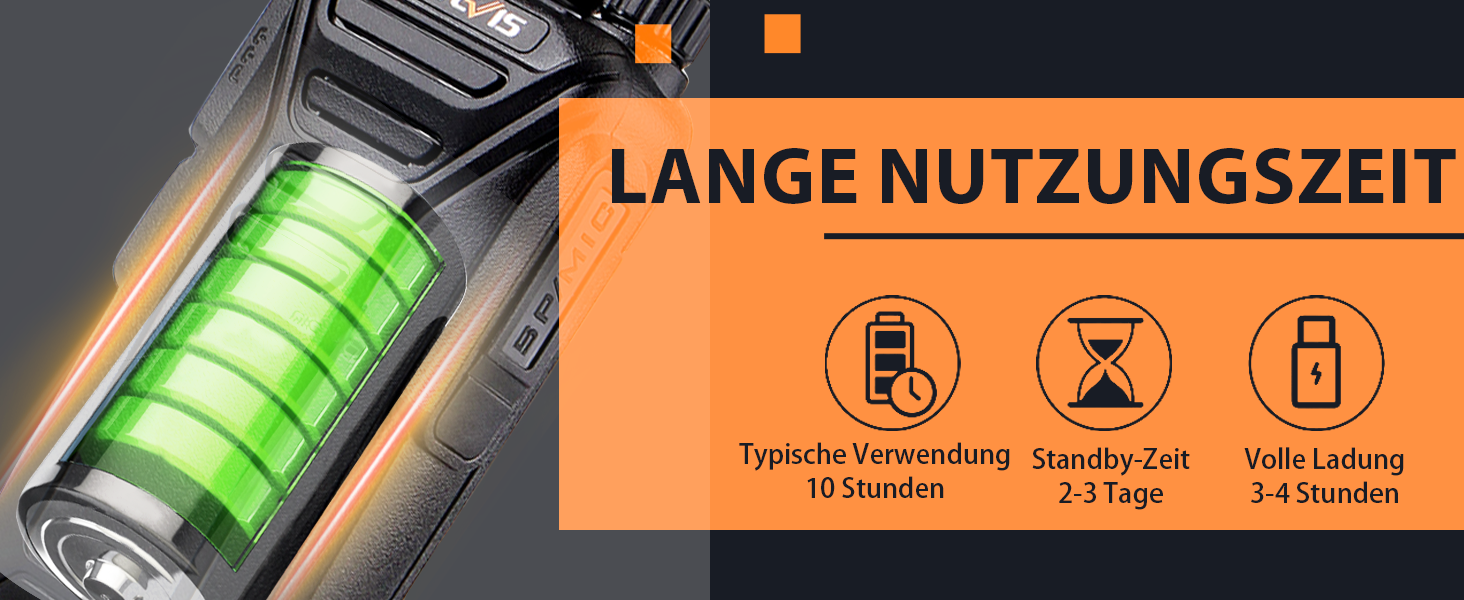 Sechs schwarze Retevis RT27 Handfunkgeräte mit Gürtelclips neben dem Sechs-Wege-Ladegerät. – Detail 4