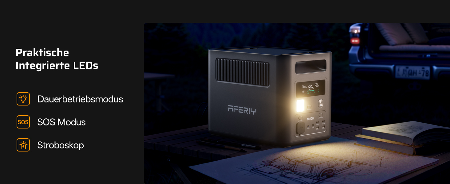 AFERIY P180 Powerstation mit 1024 Wattstunden LiFePO4-Akku und 1800 Watt Dauerleistung – Detail 10