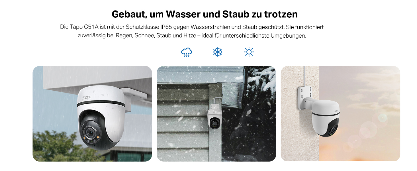 Tapo C51A Überwachungskamera in Weiss mit schwenkbarem Kamerakopf und Montagefuss – Detail 7