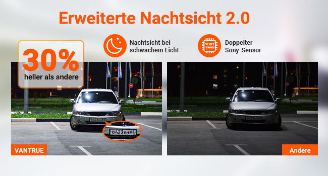 VANTRUE E2 Dashcam mit zwei 2,7K-Kameras – Detail 4