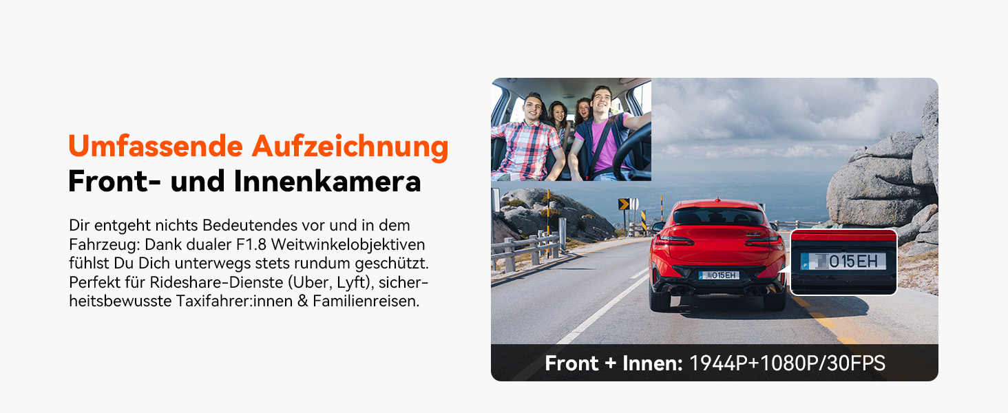VANTRUE N2X Dashcam vorne und Innenraum mit Infrarot – Detail 4