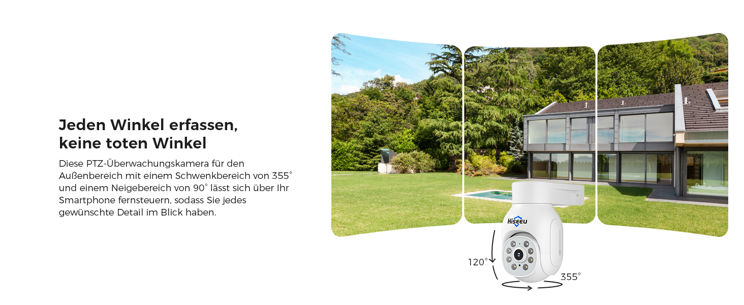 Hiseeu WLAN-Überwachungsset mit vier schwenkbaren 5-MP-PTZ-Kameras und 10-Zoll-Monitor – Detail 5