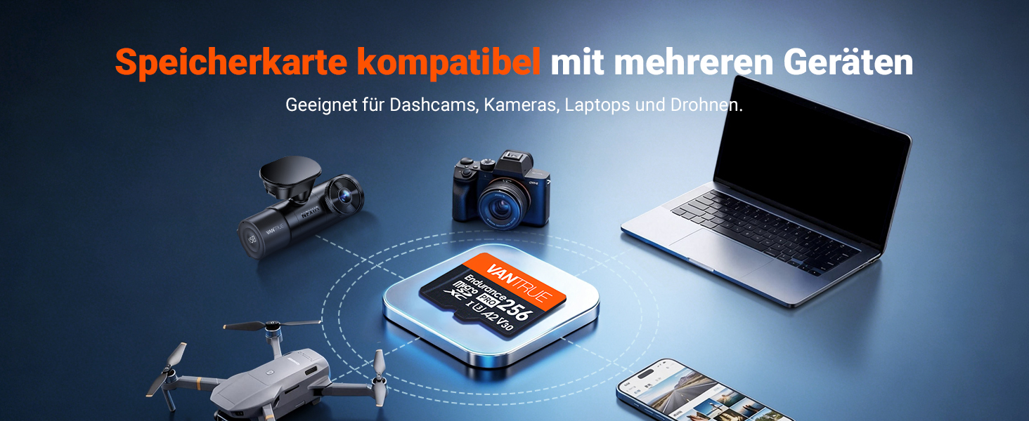 VANTRUE microSDXC Speicherkarte mit 256 GB und beiliegendem SD-Adapter – Detail 5