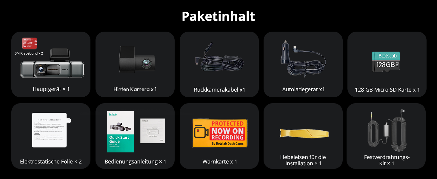 BOTSLAB 4-Kanal-Dashcam mit 560 Grad Rundumsicht – Detail 15