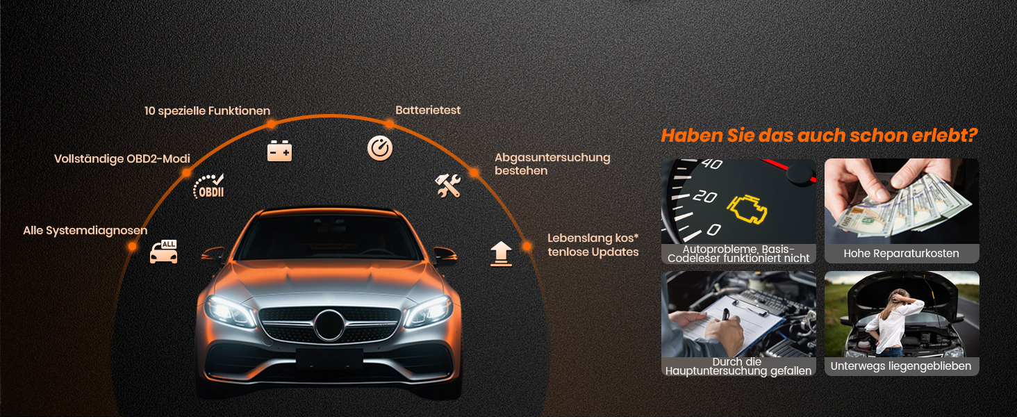 ANCEL VD700Pro Diagnosegerät mit Anzeige und OBD2-Stecker – Detail 3