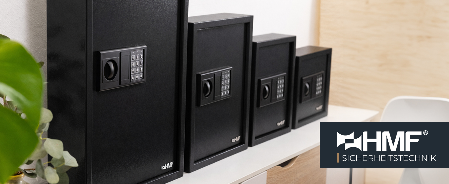 Schwarzer HMF Schlüsseltresor 2100-02 mit elektronischem Zahlenschloss und Hakenleisten für 100 Schlüssel. – Detail 2