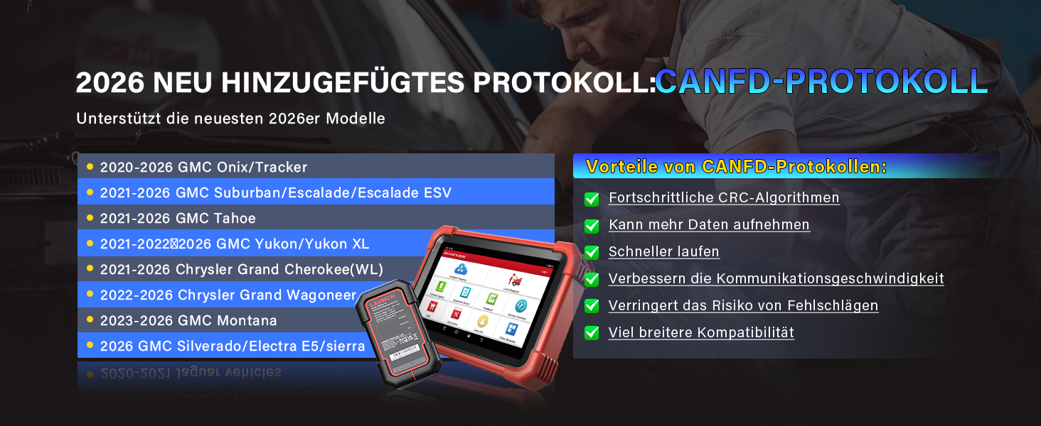 LAUNCH X431 CRP919X BT Diagnosetablet mit 7-Zoll-Display und DBSCar-VII-Bluetooth-Stecker. – Detail 12