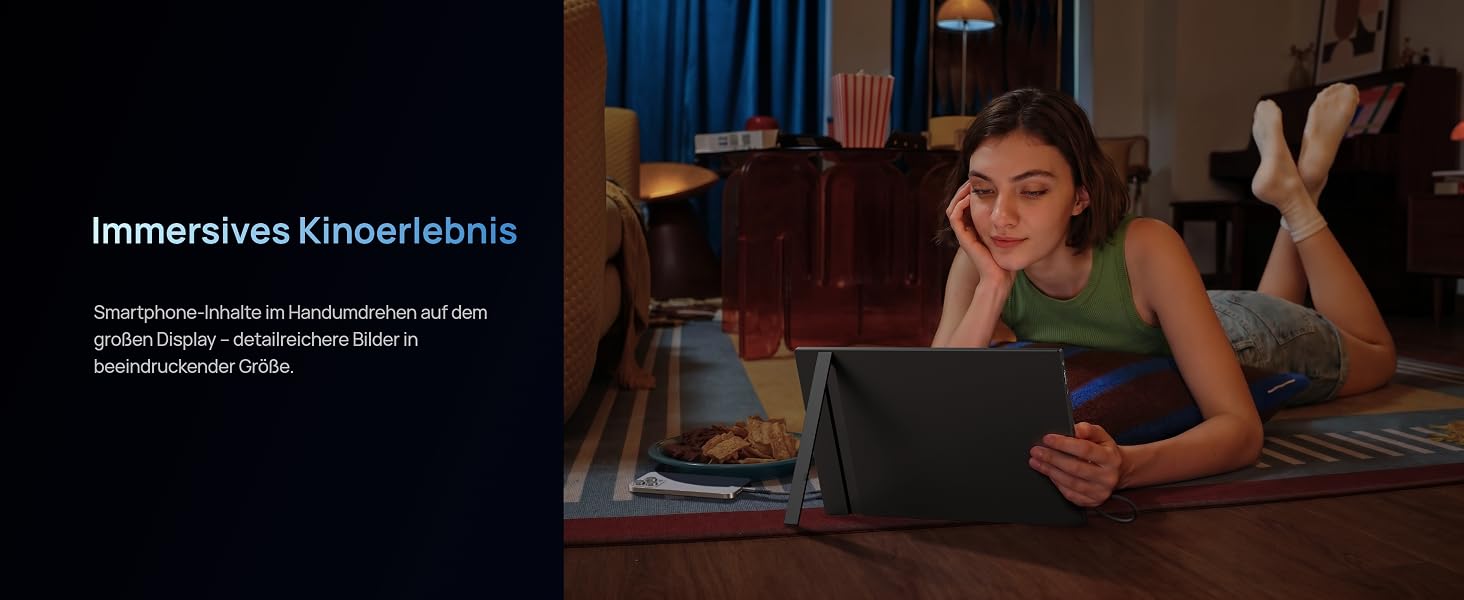 ARZOPA Z1FC tragbarer Monitor mit 16,1 Zoll Display und ausgeklapptem Standfuss – Detail 16