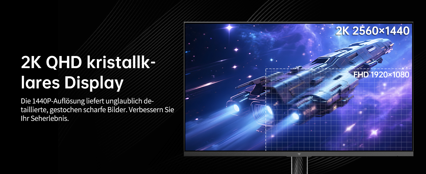 KTC M27T6 27-Zoll-Mini-LED-Monitor in Weiss mit QHD-Display und weissem Standfuss – Detail 4