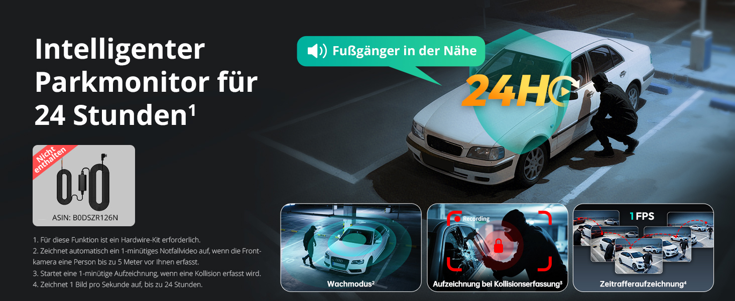 BOTSLAB 3-Kanal-Dashcam mit Innenraumkamera – Detail 12