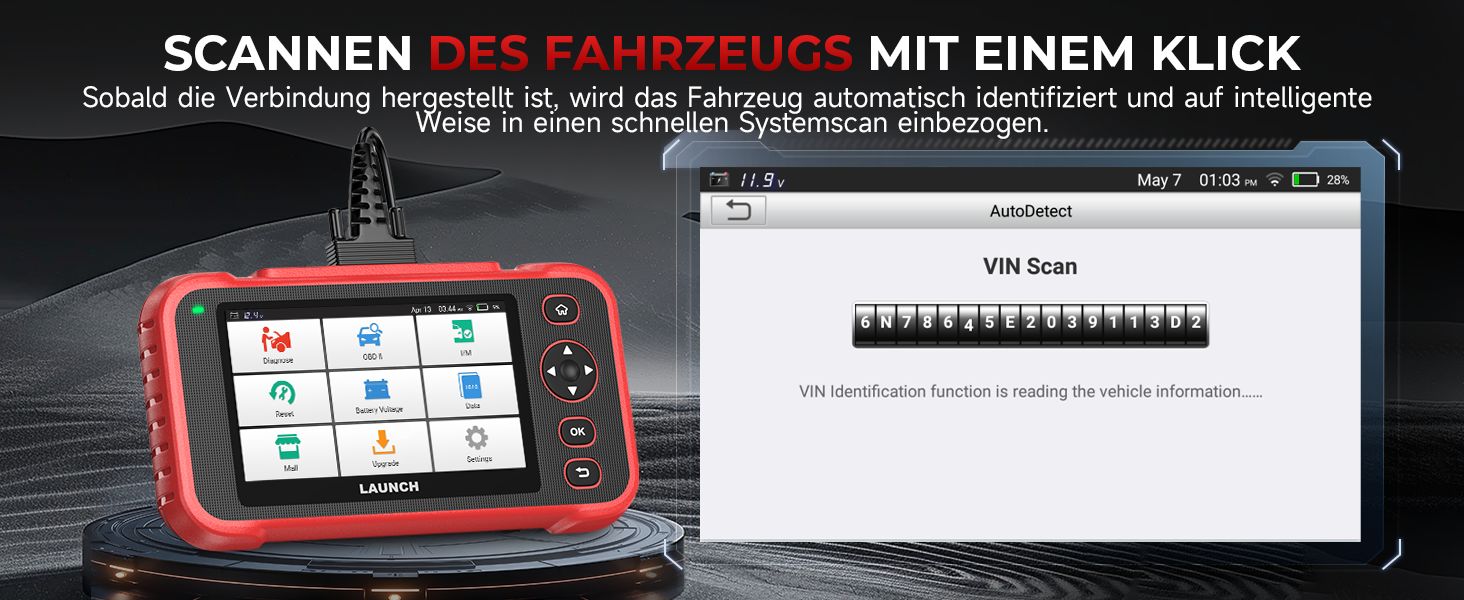 LAUNCH CRP129i V2.0 Diagnosegerät mit 5-Zoll-Touchscreen und OBD2-Kabel – Detail 12