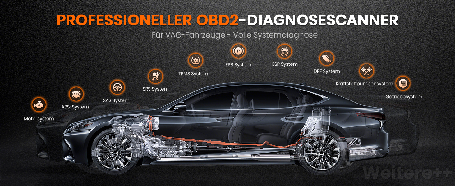 ANCEL VD700Pro Diagnosegerät mit Anzeige und OBD2-Stecker – Detail 4
