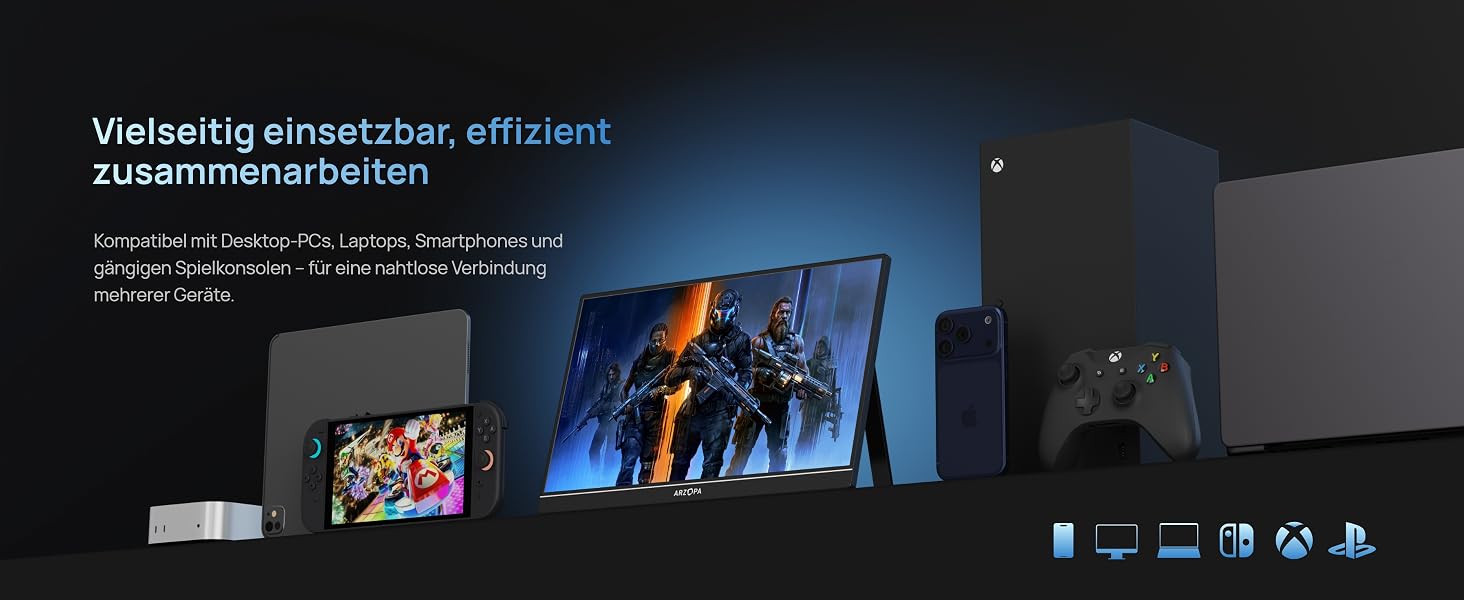 ARZOPA Z1FC tragbarer Monitor mit 16,1 Zoll Display und ausgeklapptem Standfuss – Detail 17