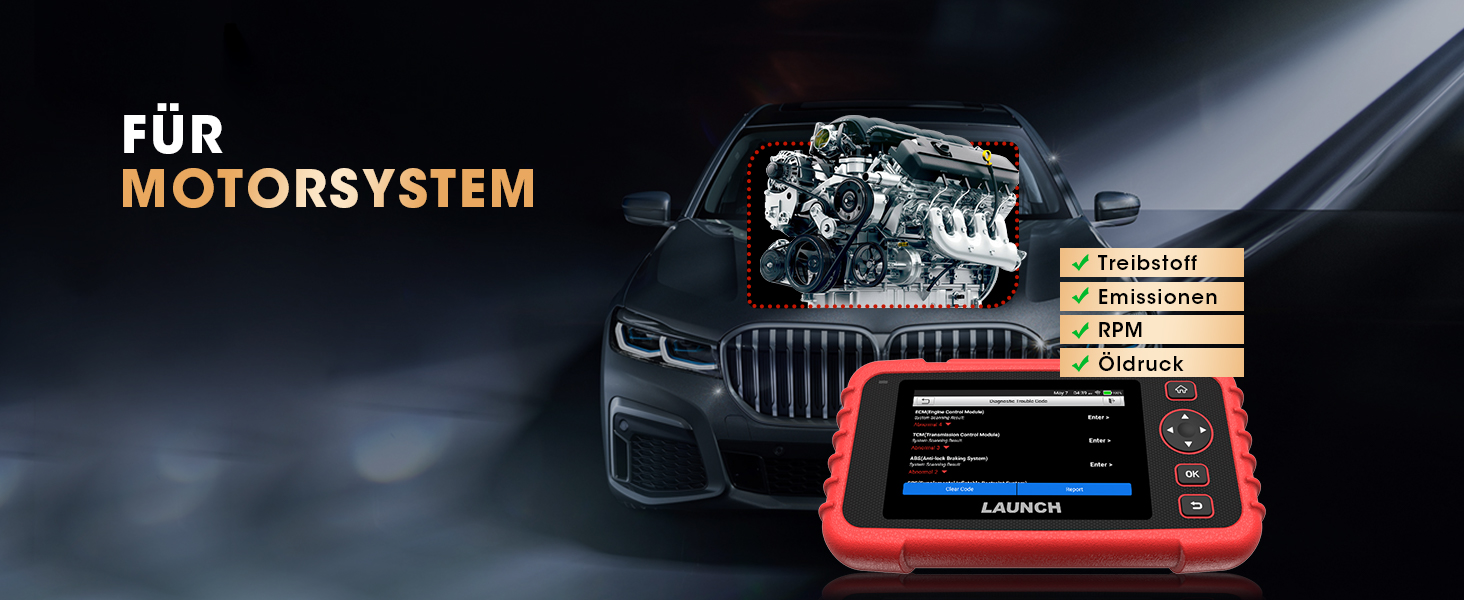 LAUNCH CRP129X V3.0 OBD2-Diagnosegerät mit 5-Zoll-Touchscreen und OBD-Anschlusskabel – Detail 13