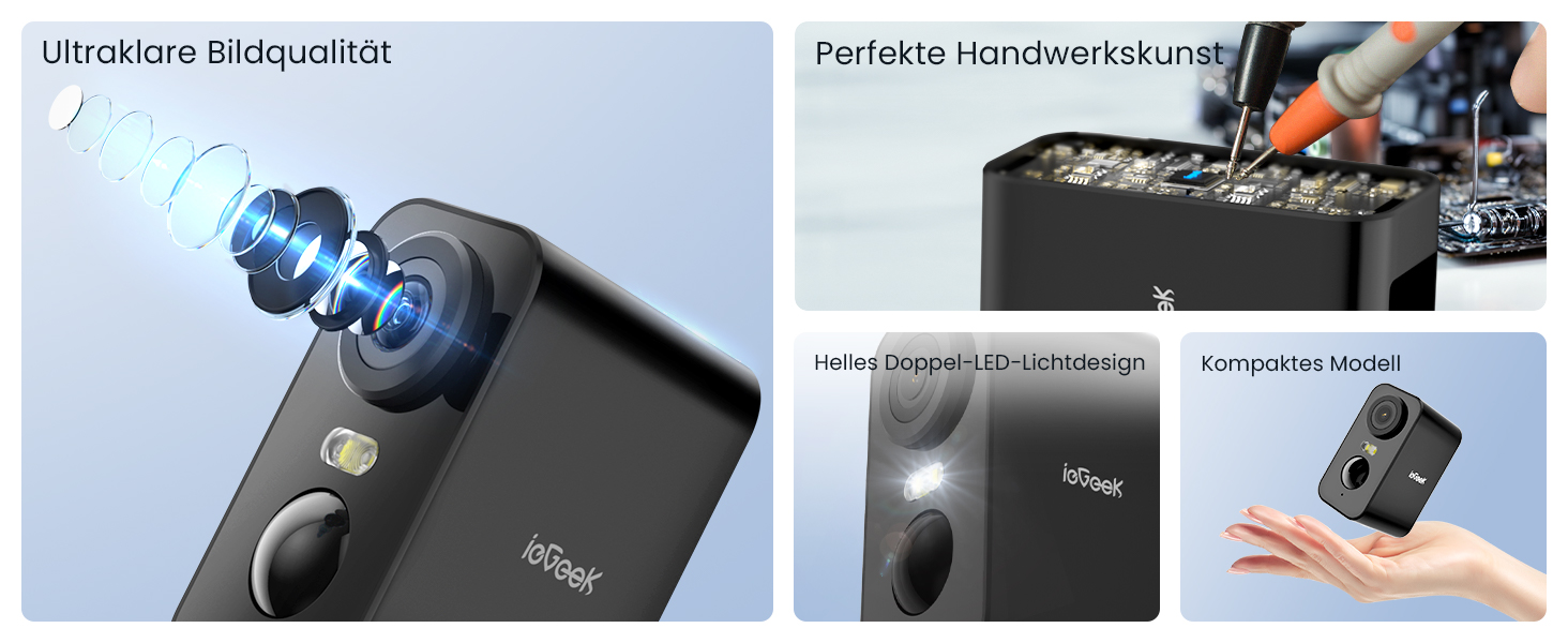 ieGeek ZS-GX3S Akku-Überwachungskamera in Schwarz mit Objektiv, Weisslicht und PIR-Sensor – Detail 17