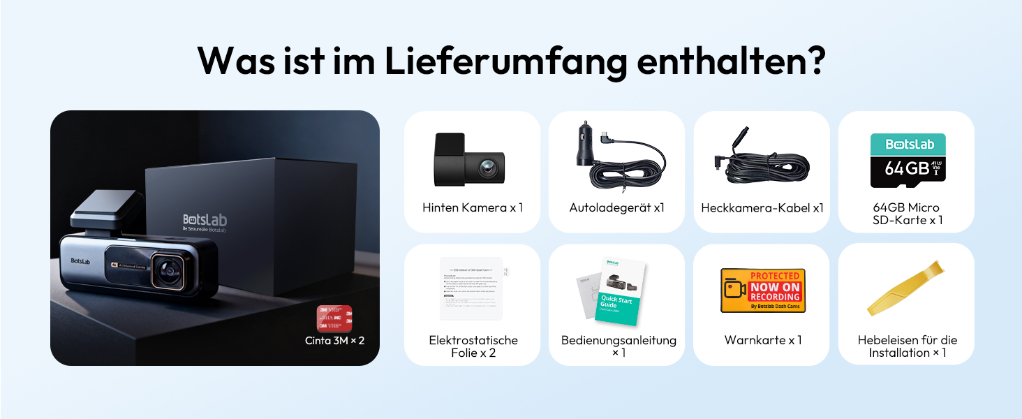 BOTSLAB G980H Dashcam 4K vorne und 2K hinten – Detail 15