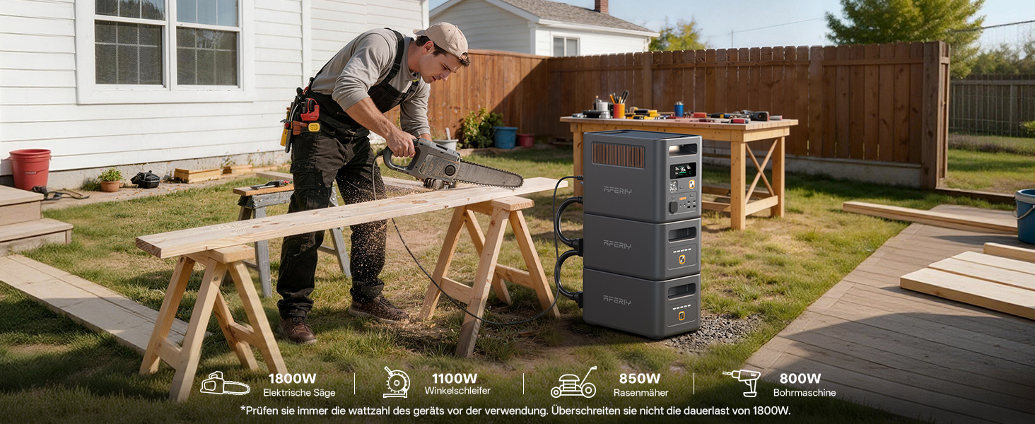 AFERIY P180 Pro Powerstation mit 1024 Wattstunden, erweiterbar auf 5120 Wattstunden – Detail 14