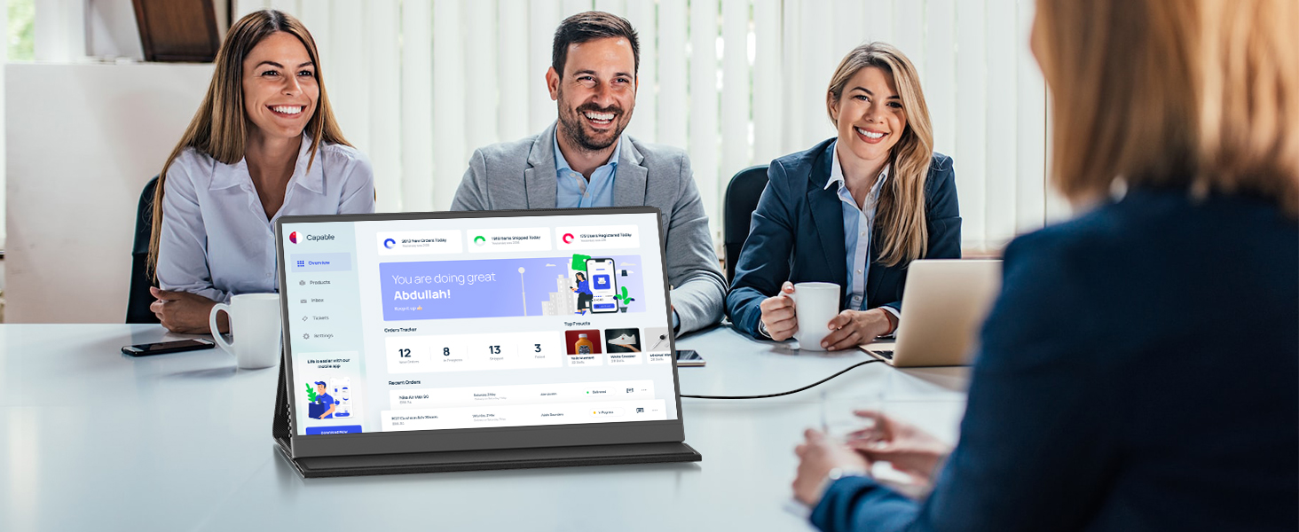 HONGO tragbarer 4K-Monitor mit 17,3 Zoll Display und magnetischer Schutzhülle als Aufsteller – Detail 18