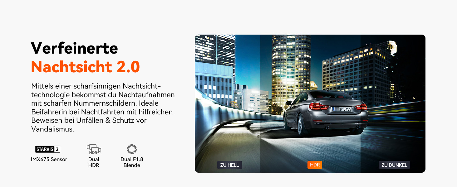 VANTRUE N2X Dashcam vorne und Innenraum mit Infrarot – Detail 8