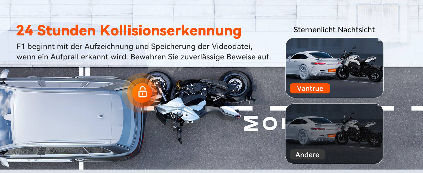 VANTRUE F1 Motorrad-Dashcam 4K wasserdicht – Detail 8
