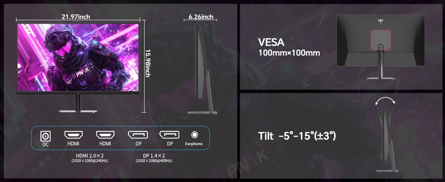 KTC H25X7 Gaming-Monitor mit 24,5 Zoll in Grau, schmaler Rahmen und Standfuss, Frontansicht – Detail 7