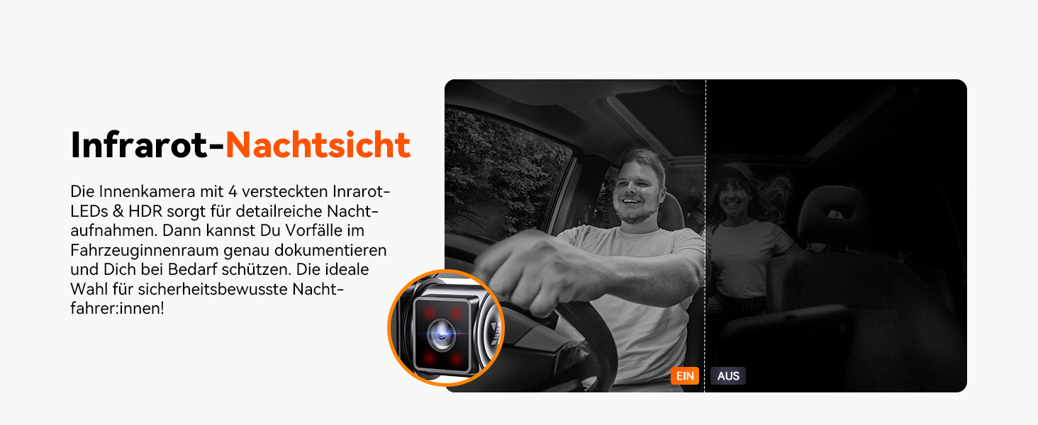 VANTRUE N2X Dashcam vorne und Innenraum mit Infrarot – Detail 9
