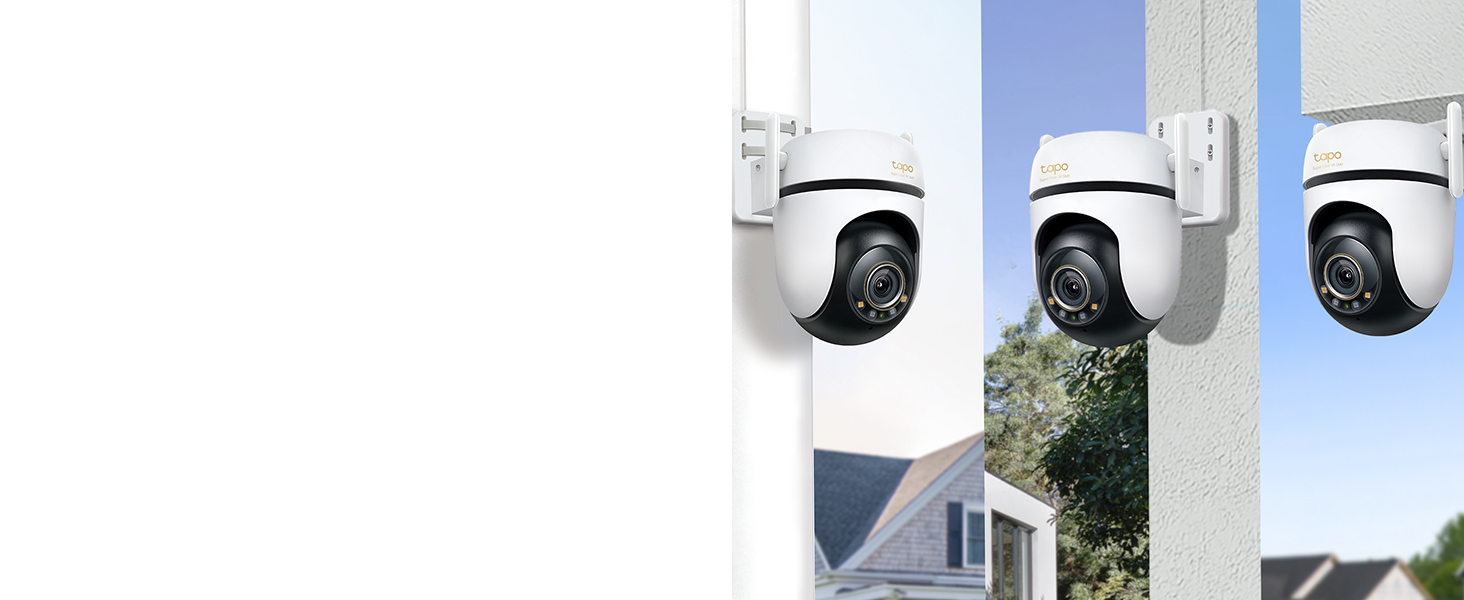 TP-Link Tapo C530WS Schwenk-Neige-Aussenkamera in Weiss mit zwei Antennen und Scheinwerfern – Detail 12