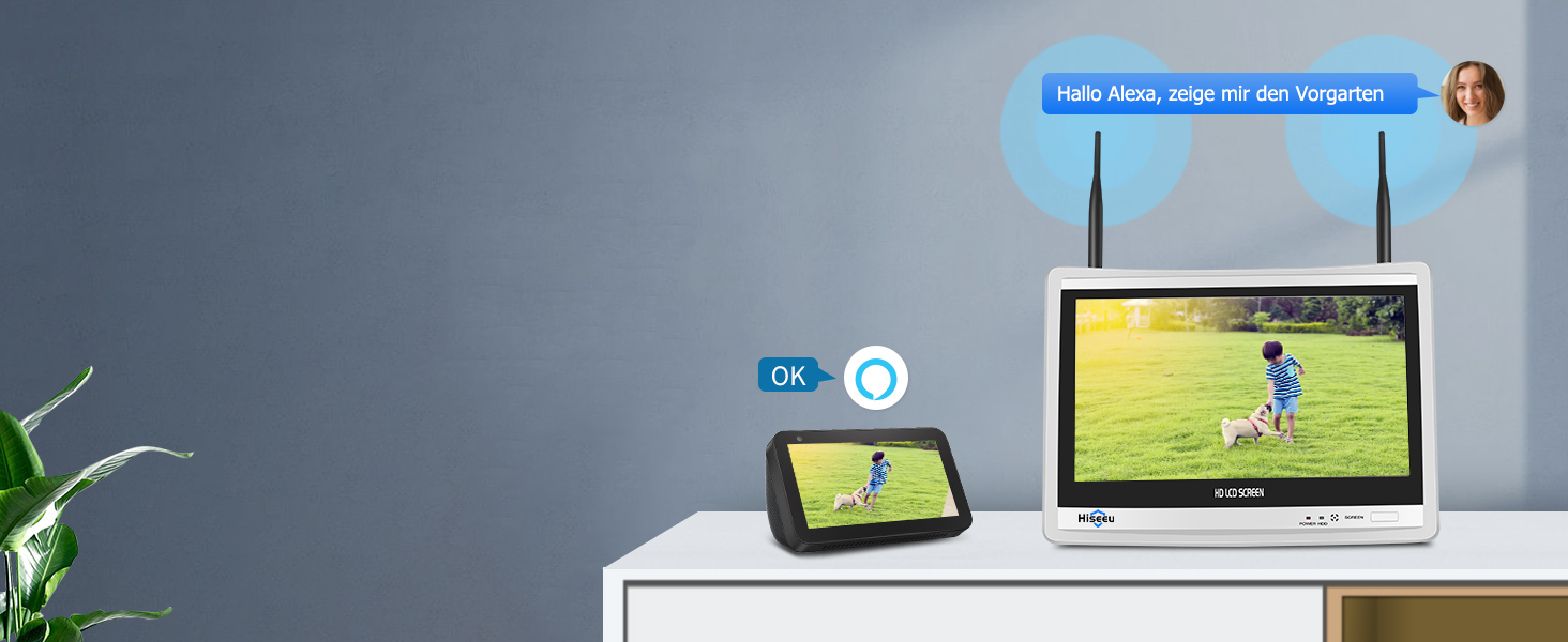 Hiseeu WLAN-Überwachungsset mit vier 5-MP-Kameras und Rekorder mit 12-Zoll-Bildschirm – Detail 10