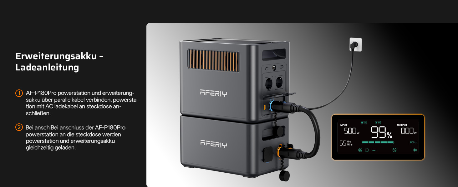 AFERIY P180 Pro Powerstation mit 1024 Wattstunden, erweiterbar auf 5120 Wattstunden – Detail 16
