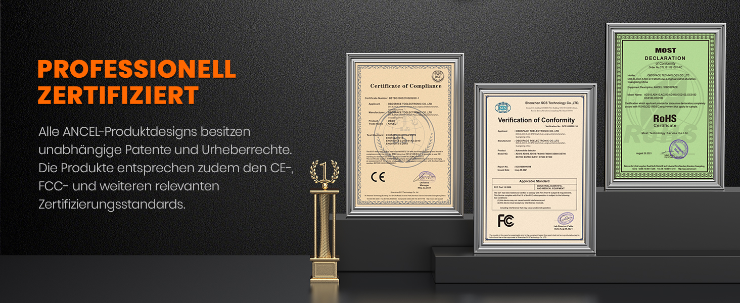 ANCEL VD700Pro Diagnosegerät mit Anzeige und OBD2-Stecker – Detail 7