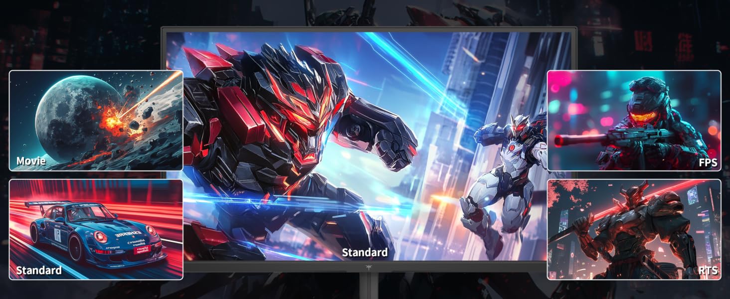 KTC H25X7 Gaming-Monitor mit 24,5 Zoll in Grau, schmaler Rahmen und Standfuss, Frontansicht – Detail 8