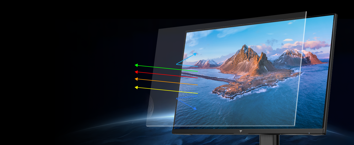 KTC H27T7P 27-Zoll-Gaming-Monitor in Schwarz mit schmalrandigem QHD-Display auf Standfuss – Detail 9
